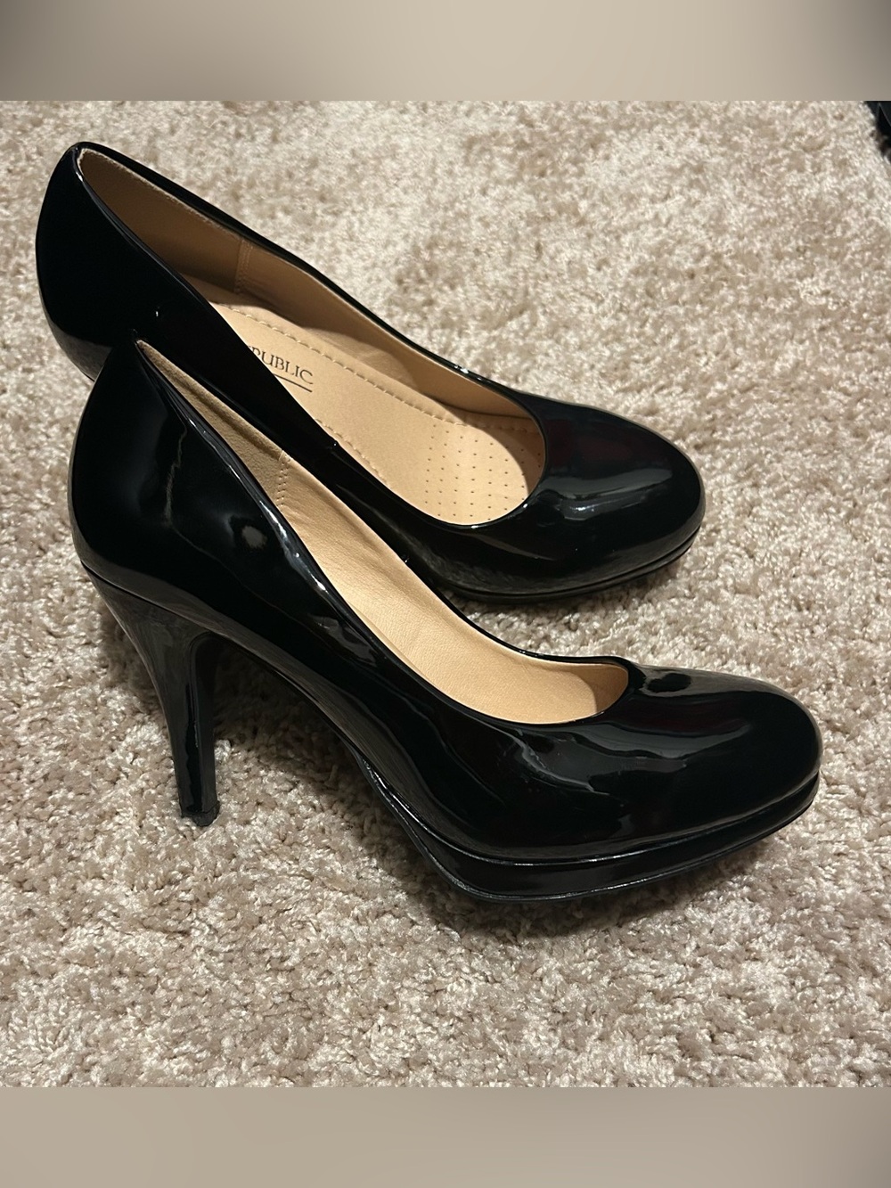 Marco Republic Sexy Classic Black Patent High Heel Pumps- Super Comfortable
